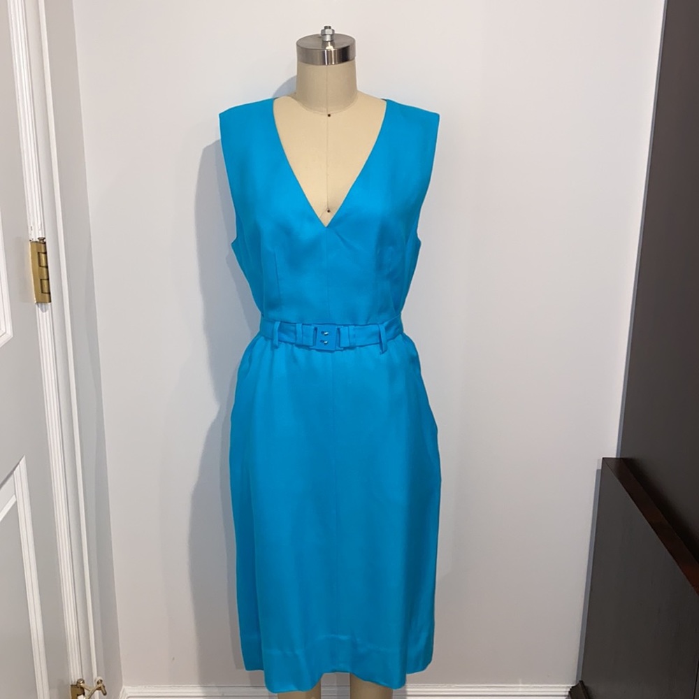 Diane Von Furstenberg Blue V-Neck Dress